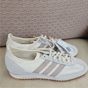 Adidas Women's Beige and White Sneakers